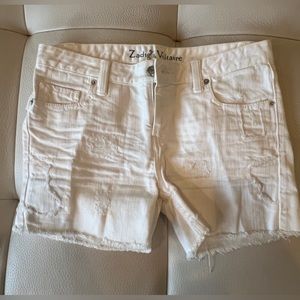 Zadig & Voltaire denim shorts, cream, size 36 european.